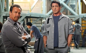 Emil Rottmayer (Arnold Schwarzenegger) and Ray Breslin (Sylvester Stallone) realise it's not the 1980s anymore in Escape Plan